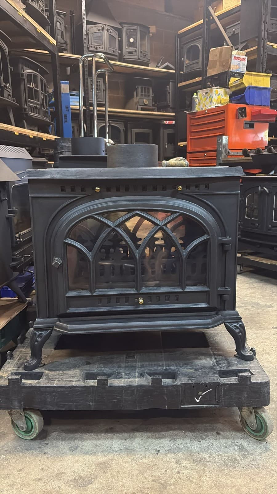 Large CAST IRON vintage Stove DOUBLE SIDED/FRONTED/MULTIFUEL,COAL, LOGBURNER