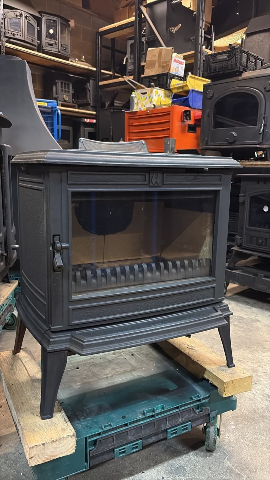 FRANCO BELGE MULTIFUEL 10KW STOVE BLACK, Multifuel, (log,wood+burner), 🚚🚚 — view 5