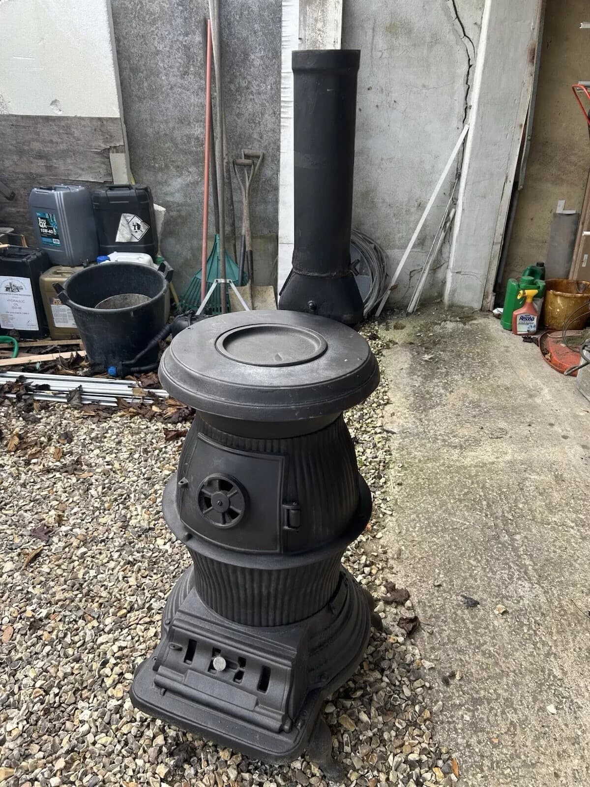 Large pot belly stove MULTIFUEL, 90X50CM MULTIFUEL, (log,wood+burner) ๐๐ โ view 2